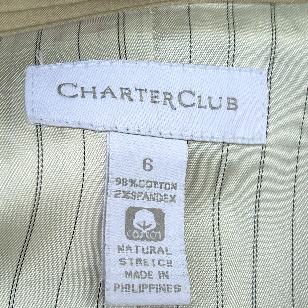 CHARTER CLUB s6 tan cropped jacket-very flattering on-looks NEW-gold buttons - Picture 3 of 5